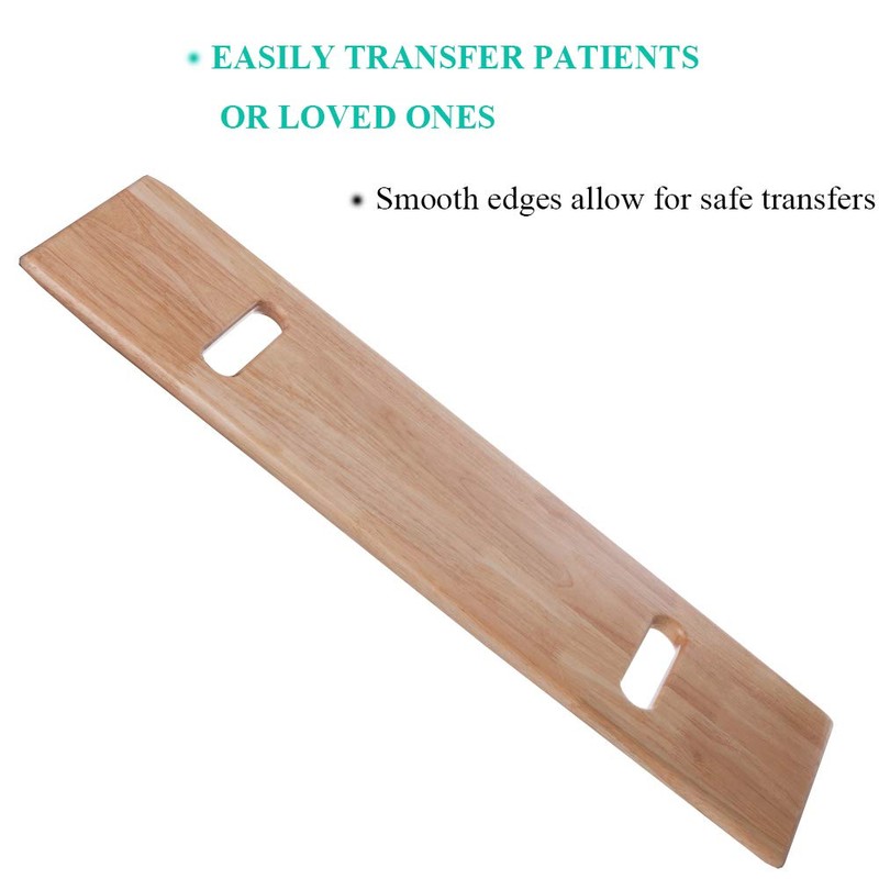 Wooden Slide Transfer Board with Handles, 500 lb Capacity Heavy