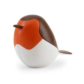 Züny - Paperweight - Robin - Faux Leather - Brown-Orange - 14.5 × 8 × 10 cm - 250 g