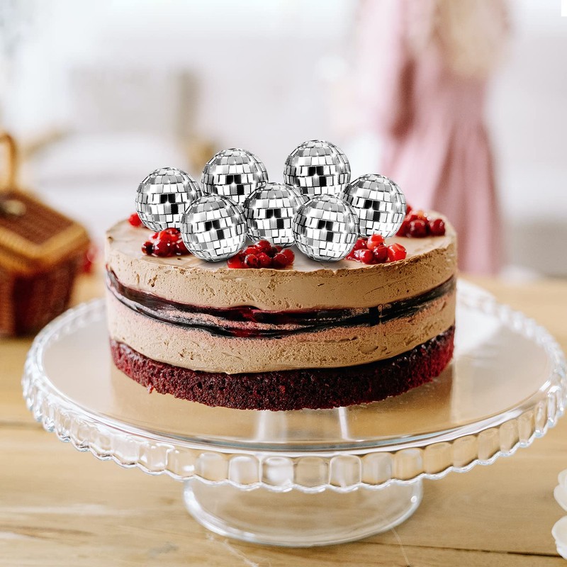 24 piezas de decoración para cupcakes, bolas de discoteca, bolas