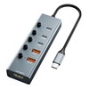 USB Hub, Type-C USB C Hub, 6 in 1 Docking