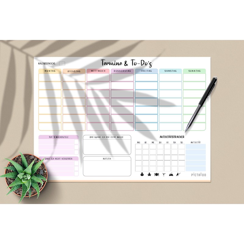 Weekly Planner Pad, 50 Sheets, Includes Activity Tracker, Weekly Goals