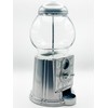 Medium Size 11" Metal and Glass Candy Gumball Machine, Silver