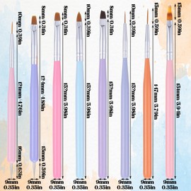 KFHENSOMR Nail Paint Brush 8 Pcs Nail Detail Brushes for Art Fingernail Design Builder Gel Tools for Dotting Nails Polish Detail Painting French Liner And Dotting Pens for Nails Diy Set