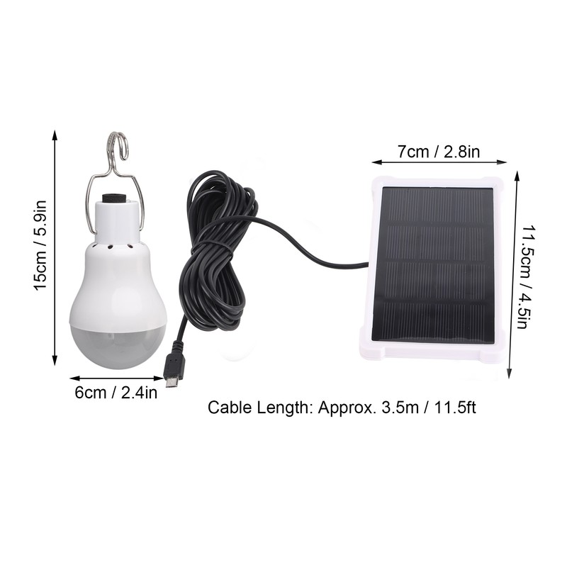 Portable Solar LED Light Bulb Rechargeable Solar Light Bulb for