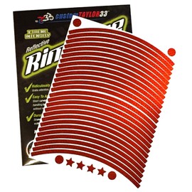 customTAYLOR33 (All Vehicles Red High Intensity Grade Reflective Copyrighted Safety Rim Tapes (Must Select Your Rim Size), 17" (Rim Size for Most SportsBikes)