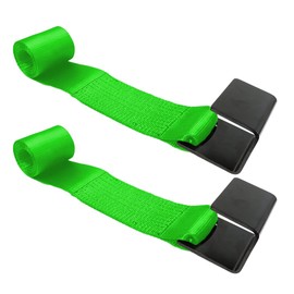 Boxer 2 Pack Roll Off Winch Strap with Flat Hook 4-inch x 5 feet - Green - Heavy Duty Container Hook - Truck and Trailers