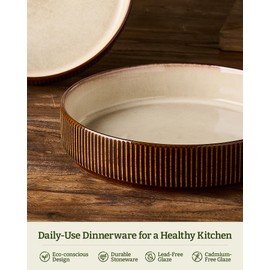 Star 7.5" Pasta Bowls Set of 4, Microwave & Dishwasher Safe, Cream Cocoa
