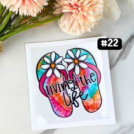 UV DTF DECALS, 4" height, Cup Decals, Cup Stickers, Cup Decor:_#22 - Living the Life