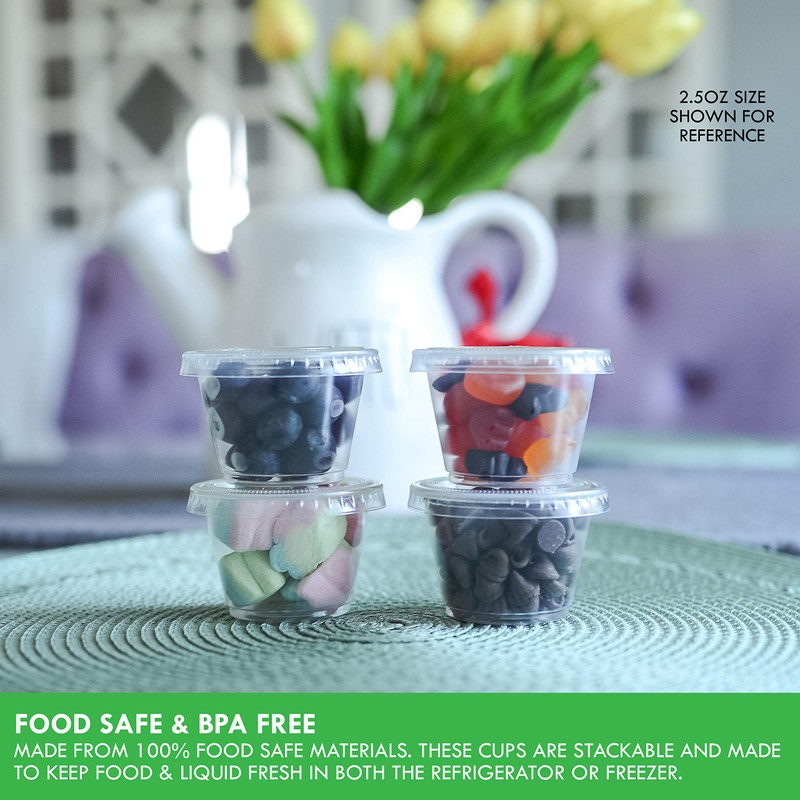 Galashield 100 Sets 1 oz Small Plastic Containers with Lids,