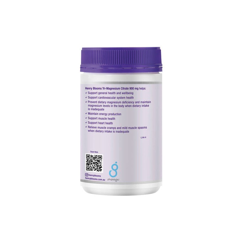 Henry Blooms Tri-Magnesium Citrate 900Mg Bulk Pack 150 Vegetarian Capsules