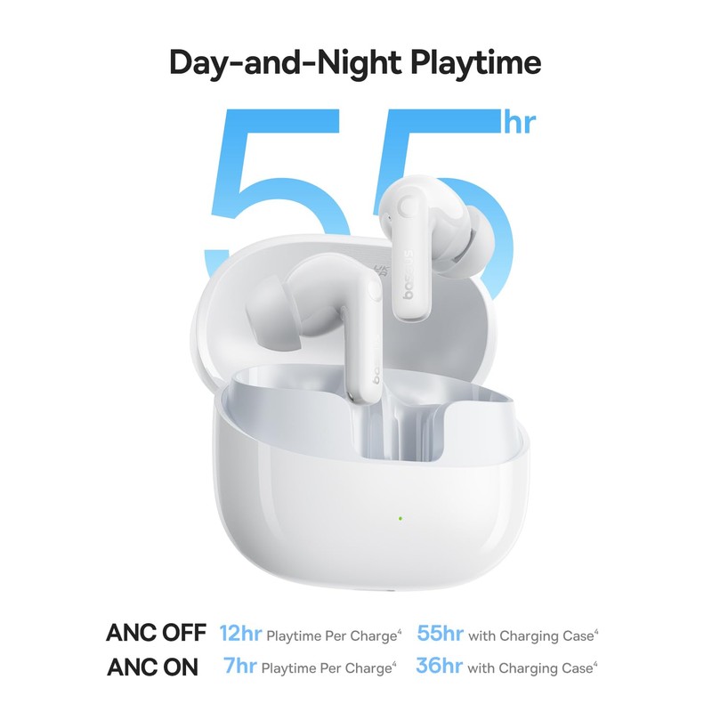 Baseus Bass BP1 Pro Noise Cancelling Wireless Earbuds, Real-Time Adaptive