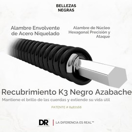 DR Strings BKE-10 Black Beauties K3 - Cuerdas para guitarra eléctrica mediana