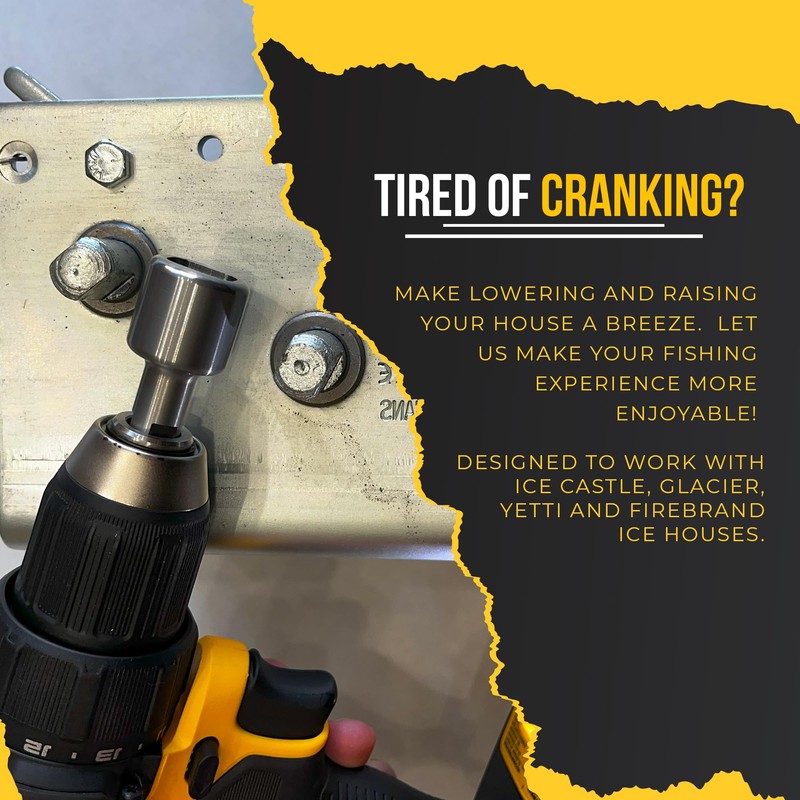 Fish House Winch Adapter for Cordless Drill for Ice Castle