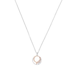 Amor 2026231 Women's Necklace with Pendant 925 Sterling Silver with Synthetic Zirconia 45 cm Bi-Colour Comes in Jewellery Gift Box, Sterling Silver, Cubic Zirconia
