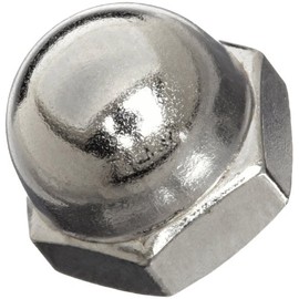 18-8 Stainless Steel Acorn Nut, Grade 8, Right Hand Threads, Meets DIN 1587, M12-1.75 Threads (Pack of 5)