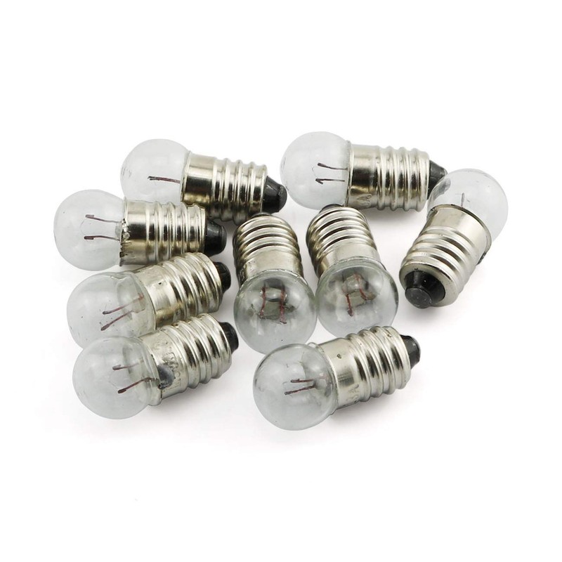 Longdex 25PCS E10 Miniature Screw Base Light Bulbs, 1.5V /