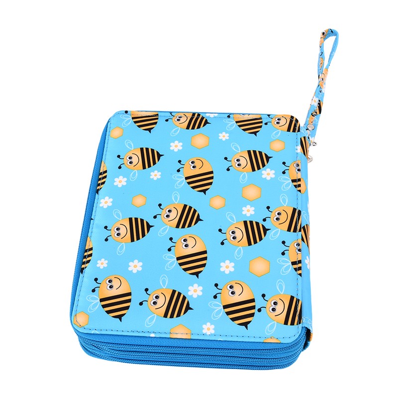 Pencil Storage Bag Bee Pattern High Capacity 127 Holes Multi