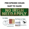 KooLL No Irish Need Apply Tin Sign, Vintage Metal Wall