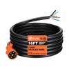 Filluck 7 Pin Trailer Wiring Harness with Double Prongs Trailer