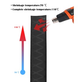 64 Inch X-Tube Heat Shrink Wrap Tubing for Rod Grips, Skid-Resistant Fishing Rod Wrap (Diameter 30mm, Black)