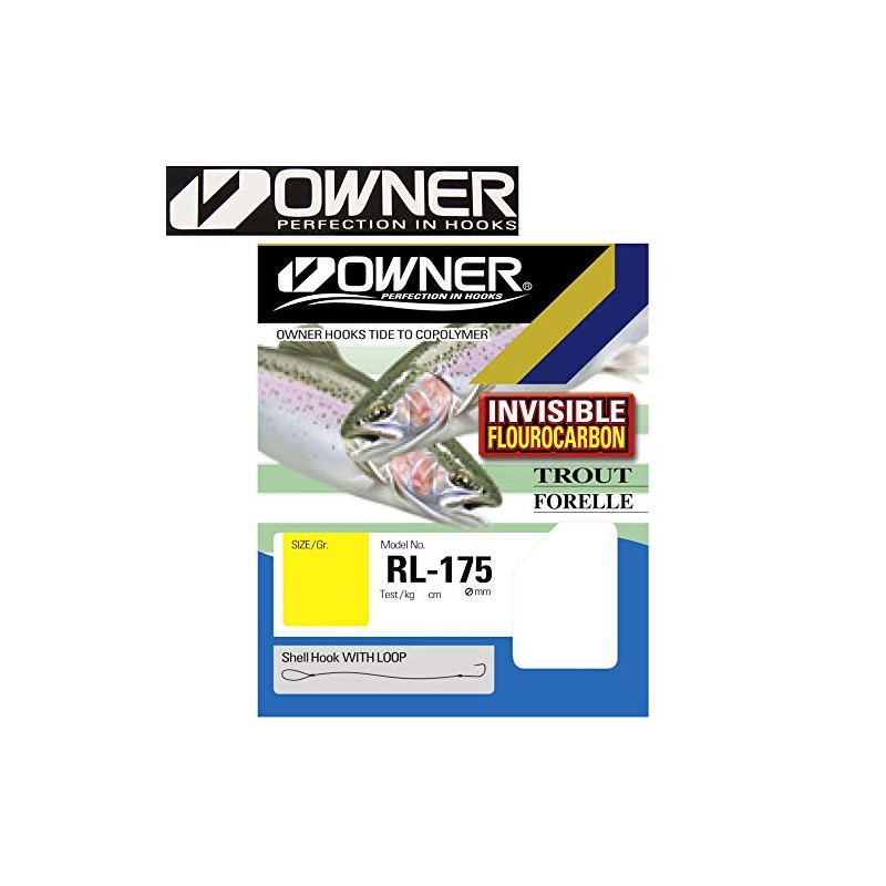 Owner Trout Hooks Fluorocarbon Blue 60 cm - 7 Bound