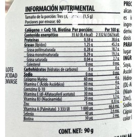 Solanum Colágeno + Biotina + CoQ-10 Matraz - 180 Cápsulas de 500 mg