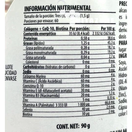 Solanum Colágeno + Biotina + CoQ-10 Matraz - 180 Cápsulas de 500 mg