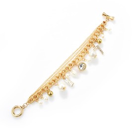 Jokimu Gold Tone Chain Inspired Charm Lucky Bracelet for Women
