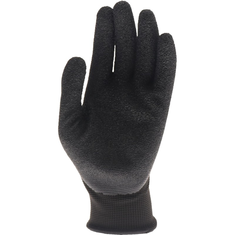 A-435 Sofcatchlite Natural Rubber Backless Gloves, 10 Pairs, Black, L