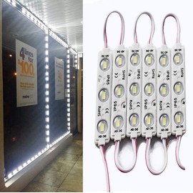 AOOYUANKE Led Module, LED Windows Lights 6000K 200pcs 100Ft 5730 SMD 150LM Per LED Module IP65 Waterproof for Letter Sign Advertising Signs with Tape Adhesive Backside (White Light,NO Power Supply)