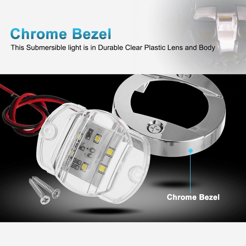 Partsam 3inch Round Navigation Light Chrome Boat Marine LED Transom