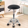 KKTONER Swivel Rolling Stool with Footrest Height Adjustable PU Leather