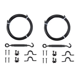 Durable Anti Sag Gate Kit for Wooden Fence Repair, 2 Pack Anti-Sagging Gate Hardware Kit，Anti-Sag Gate Support Cable Kit for Exterior Use，Black Plated