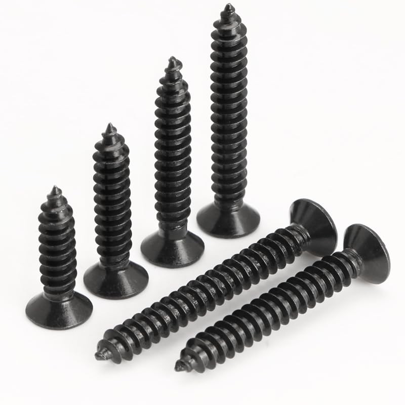 Black Self Tapping Screws for Wood,100pcs M3 x 8mm 304