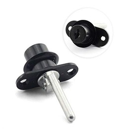 JCBIZ 1PC 16mm Cylinder Plunger Lock for Drawer Cabinet Desk Table Office Table Front Activity Linkage Associated Lock 1 Lock 3 Drawers Security DIY Furniture Hardware Black