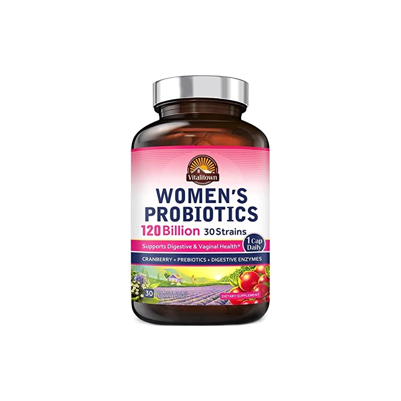 Blanca Probióticos Mujer Vitalitown Prebióticos Enzimas Digestivas Arándanos Vegano Omg