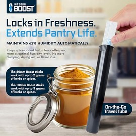 62% RH Humidity Control Sticks, Integra Boost 20 Pack Moisture Control Packets for Storage Containers and Airtight Jars