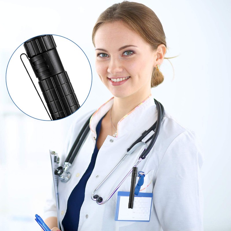 Outus 20 Pcs Flashlight Clip for Removable Accessories Metal Penlight