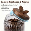 Glass Coffee Canister Set of 2 with Acacia Wood Lids