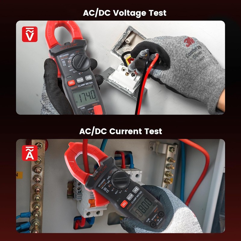 Digital Clamp Meter, Multimeter 6000Counts Volt Meter Auto-ranging Measures AC/DC