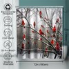 Final Friday Forest Tree Shower Curtains Cute Cardinal Birds on