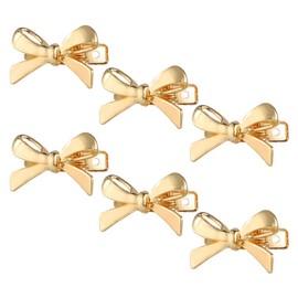 6Pcs Gold Bow Small Hair Clips Hairpins Barrettes Tiny Bows Metal Alligator Clip for Women Wedding Party
