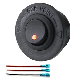 MAXWIN KP-SW01-R Recessed Type, Lighted, Rocker Switch, Modified Car, DIY Switch, Button, 12 V, 24 V, Compact, LED, Ultra Small, General, Red