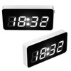 Desk Clock Glass Mirror Luminous Function LED Display Perpetual Calendar