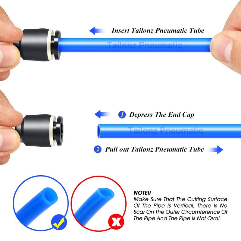 TAILONZ PNEUMATIC 1/4 inch Tube OD Plastic Push-in Connect Tubing