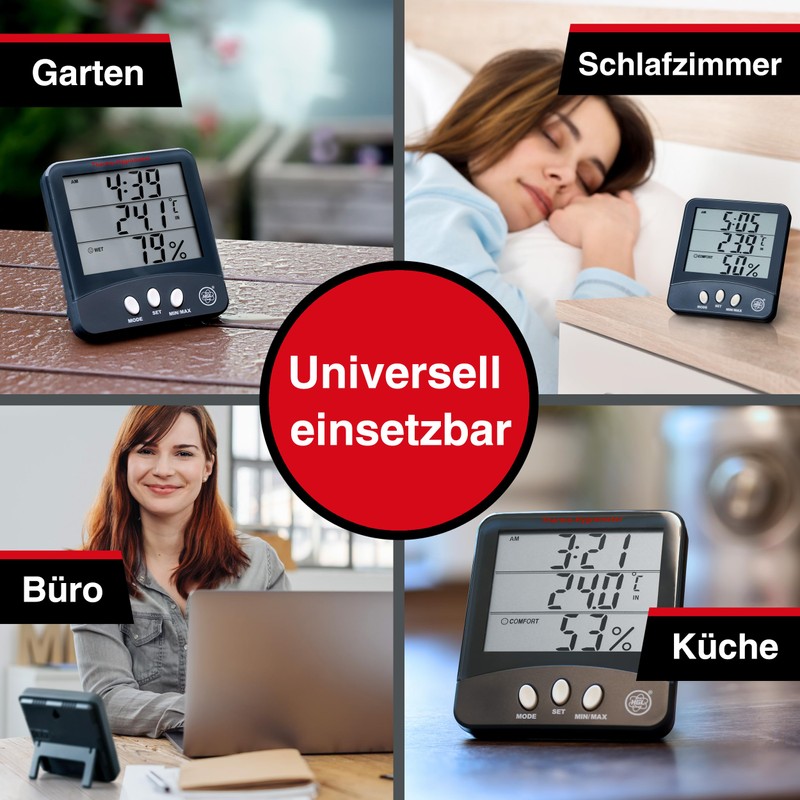 HGL - 100 Thermometer and Hygrometer with Large LCD Display,