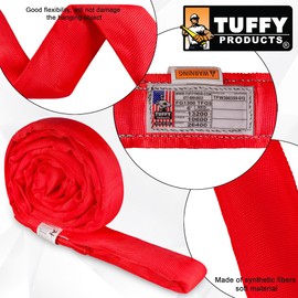 Tuffy Flexi-Grip Red 8 ft Endless Round Sling, 13,200 lb. Vertical Capacity, Heavy Duty Lifting Sling, USA Made