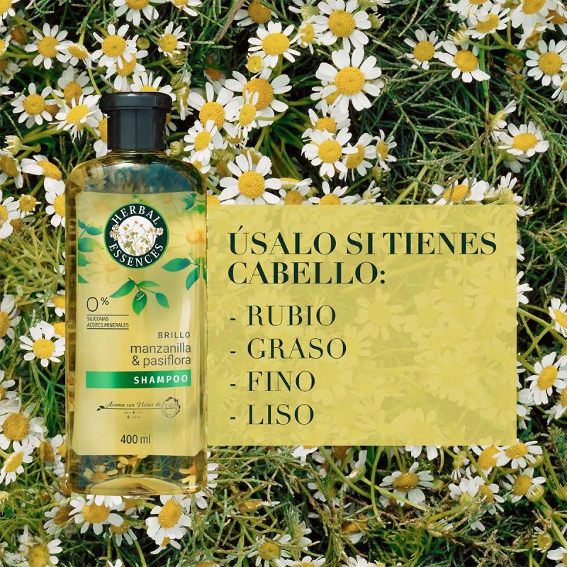 Shampoo Herbal Essences Manzanilla Pasiflora Brillo para el Cabello 400