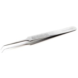 A2Z- Precision Plucking Tool 45° Angled Slant and Micro Point Tip Tweezer - Precision Travel Tweezers for Eyebrows grooming, Removing Facial Hair & Ingrown Hair,Splinters - Stainless Steel - 4.5 Inch