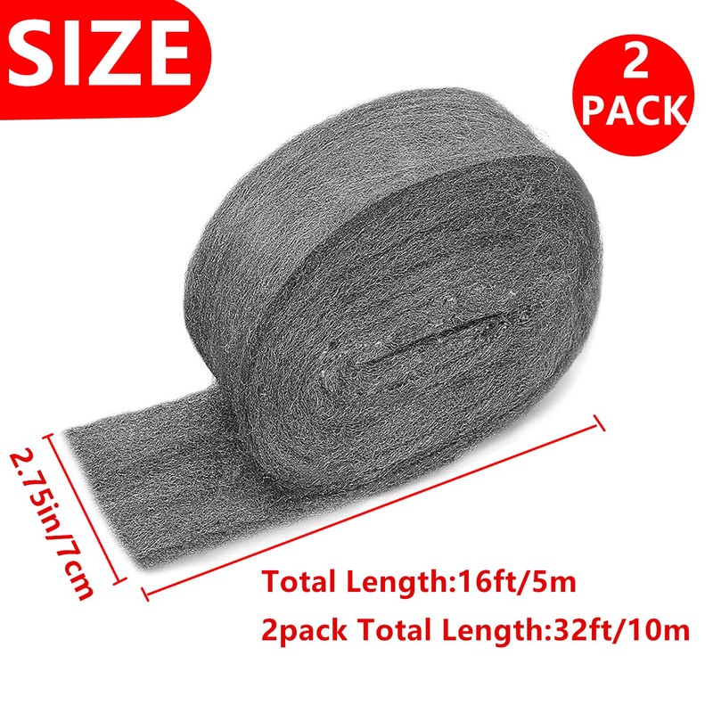 32FT Steel Wool Roll, antfees Steel Wool Fill Fabric Roll,